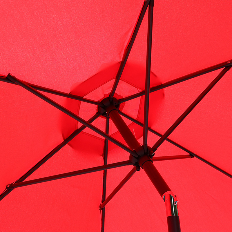 Aluminum Market Umbrella  With Crank, With Auto Tilt. Canopy With Double Flap