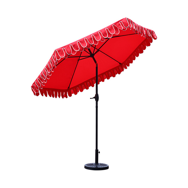 Aluminum Market Umbrella  With Crank, With Auto Tilt. Canopy With Double Flap