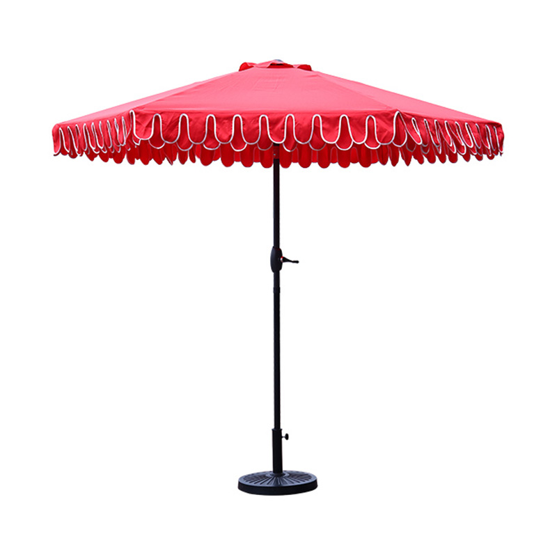 Aluminum Market Umbrella  With Crank, With Auto Tilt. Canopy With Double Flap