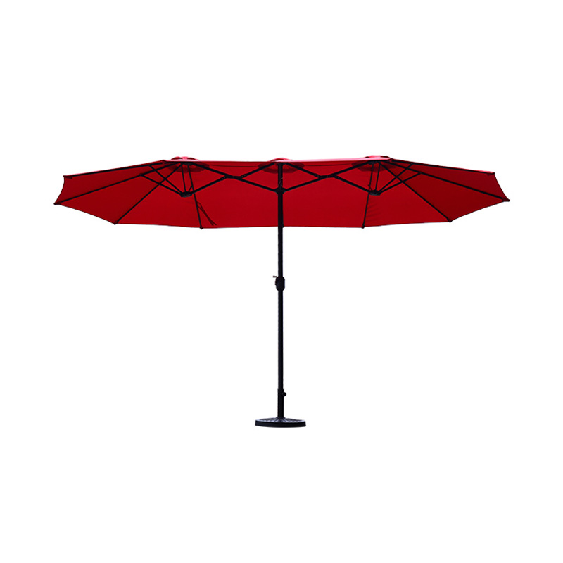 15ft  Outdoor Double-Sided Rectangle Market Umbrella with Stand