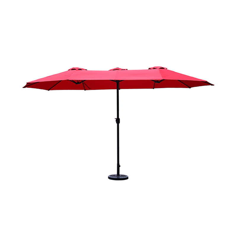 15ft  Outdoor Double-Sided Rectangle Market Umbrella with Stand