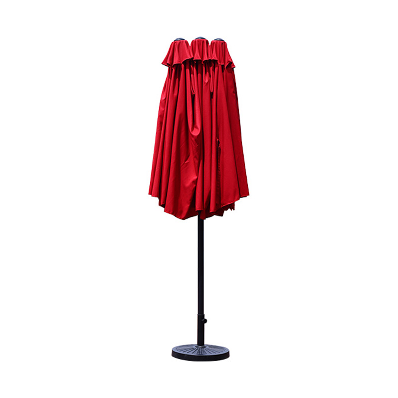 15ft  Outdoor Double-Sided Rectangle Market Umbrella with Stand