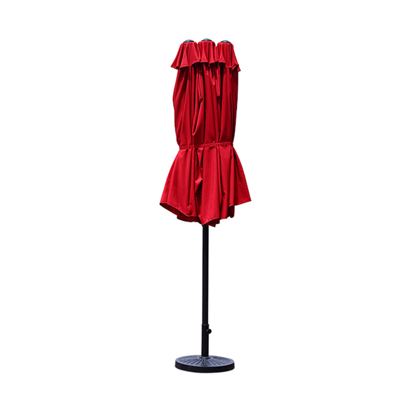 15ft  Outdoor Double-Sided Rectangle Market Umbrella with Stand