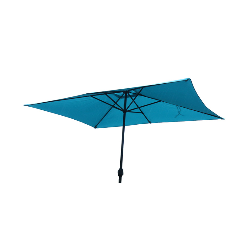 2mx3m Steel/Alum. Market Umbrella With Crank, With LED Light, With Solar Panel