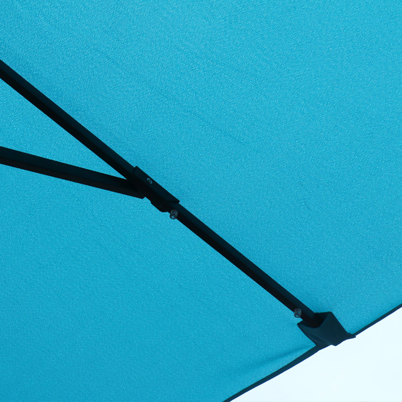 2mx3m Steel/Alum. Market Umbrella With Crank, With LED Light, With Solar Panel