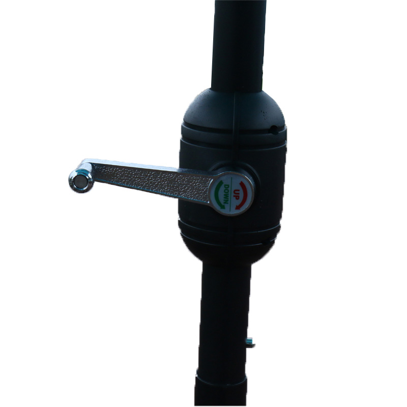 2mx3m Steel/Alum. Market Umbrella With Crank, With LED Light, With Solar Panel