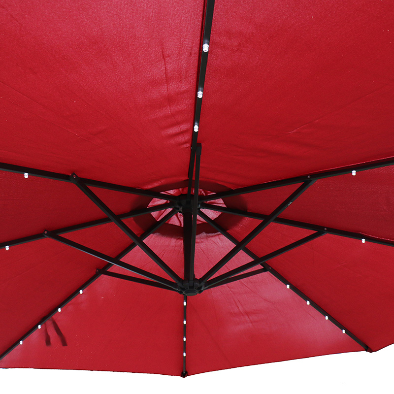 3m Steel Banana Umbrella With LED Light, With Solar Panel 3m Steel Banana Umbrella With LED Light, With Solar Panel