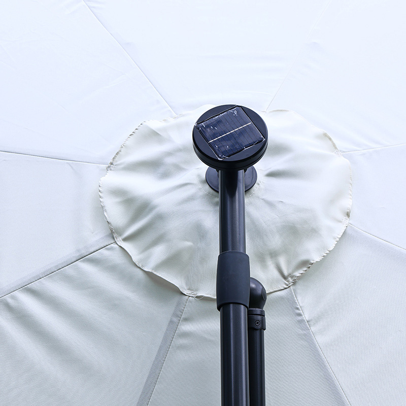 3m Steel Banana Umbrella With LED Light, With Solar Panel 3m Steel Banana Umbrella With LED Light, With Solar Panel