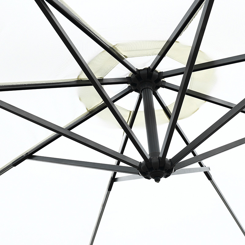 3m Steel Banana Umbrella With LED Light, With Solar Panel 3m Steel Banana Umbrella With LED Light, With Solar Panel