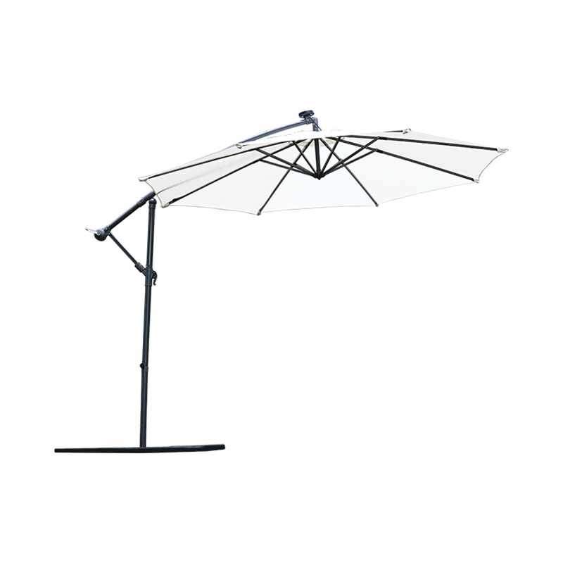 3m Steel Banana Umbrella With LED Light, With Solar Panel 3m Steel Banana Umbrella With LED Light, With Solar Panel