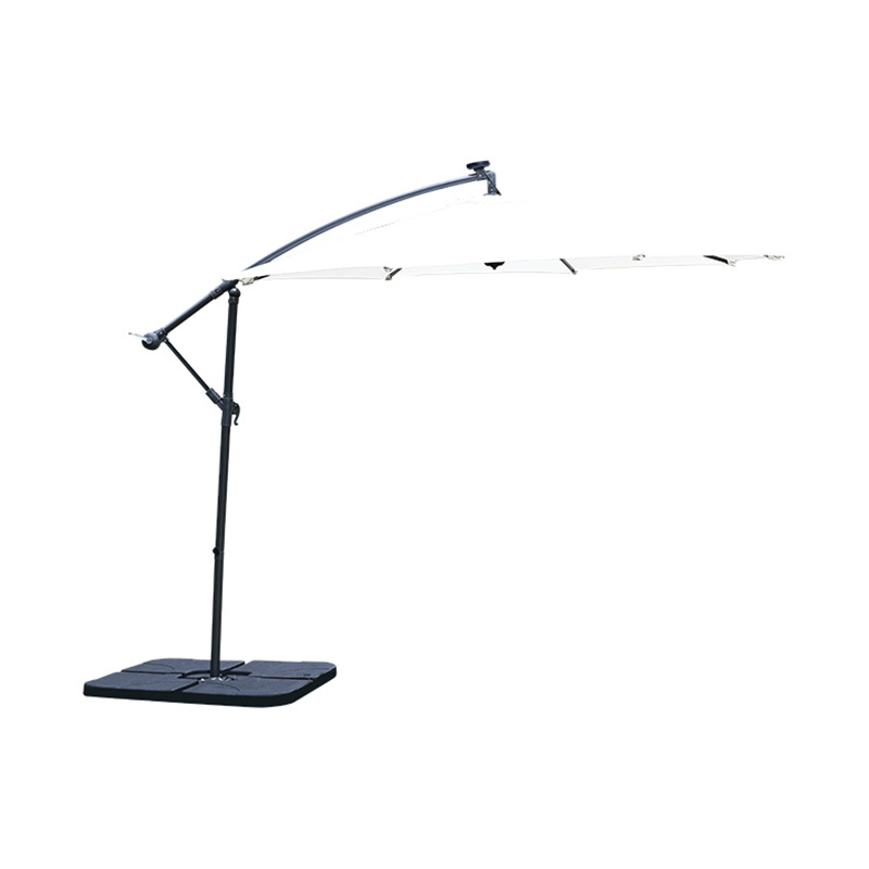 3m Steel Banana Umbrella With LED Light, With Solar Panel 3m Steel Banana Umbrella With LED Light, With Solar Panel