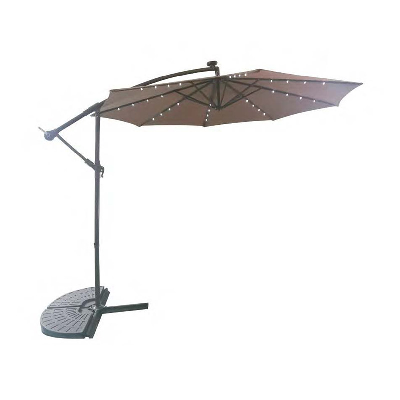 3m Steel Banana Umbrella With LED Light, With Solar Panel 3m Steel Banana Umbrella With LED Light, With Solar Panel